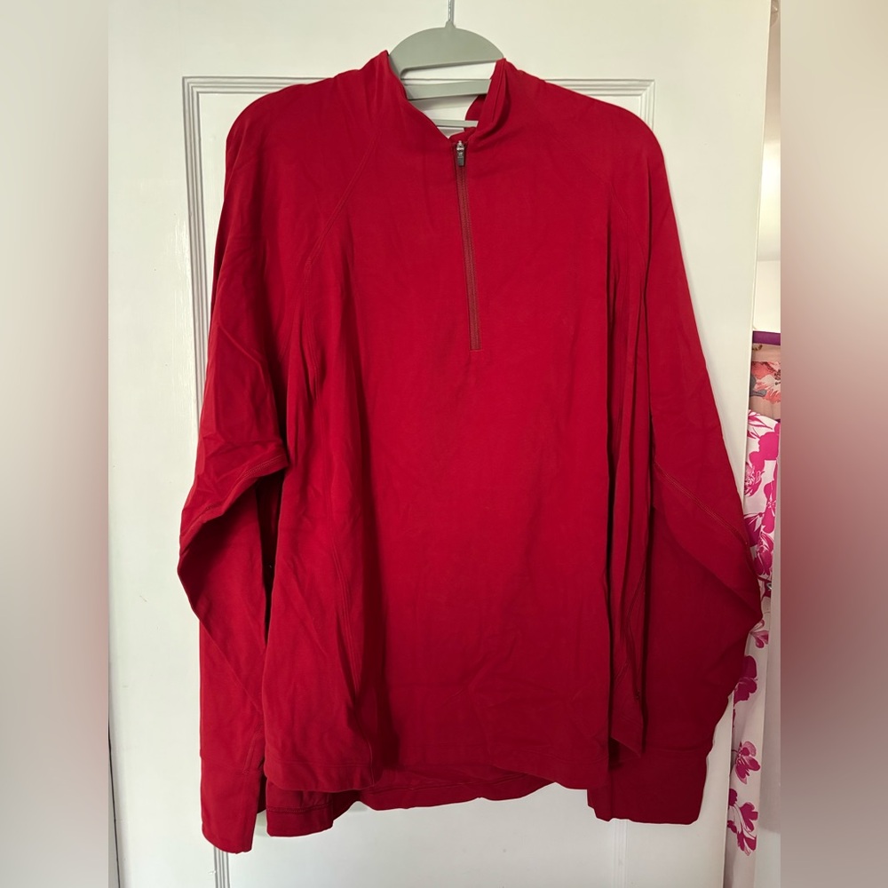 ATHLETA SALUTATION 1/4 ZIP PULLOVER | CANDY RED | 3X